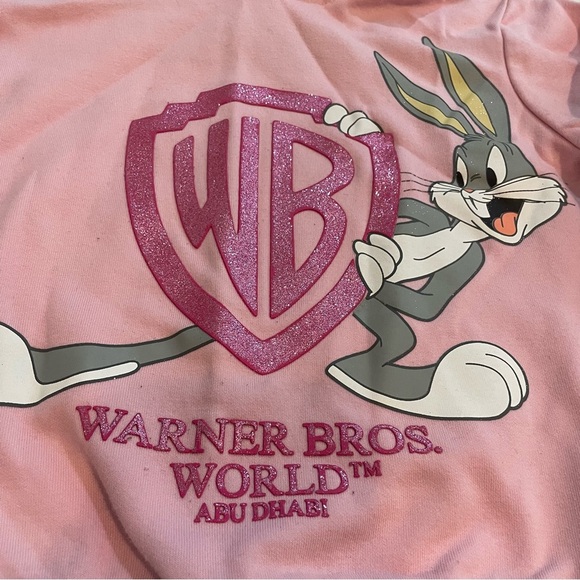 Warner Bros. World Abu Dubai Kids Girl’s Pink Hoodie with Bugs Bunny 2T 3T - Picture 3 of 7